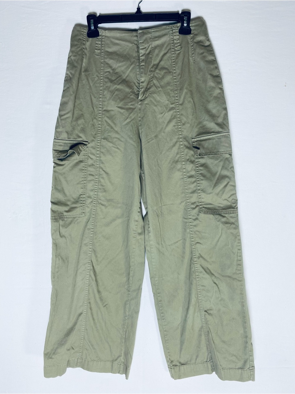 Calvin Klein Jeans Beige Utility Cargo Pants Wide Leg High Rise 10